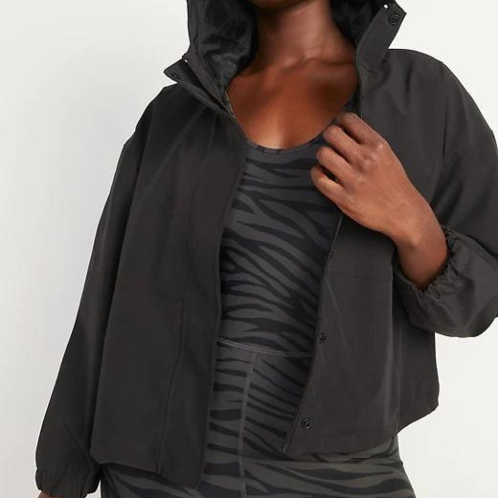 Old Navy Water-Resistant Hooded Cropped Utility Jacket for Women New